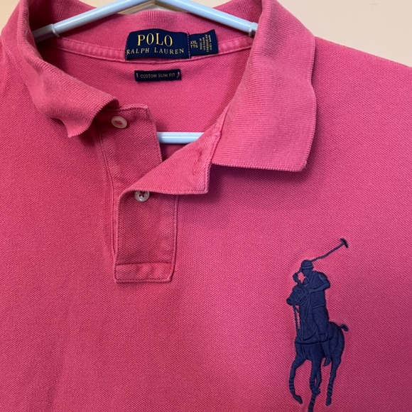 Polo Ralph Lauren Big Pony Custom Slim Fit Polo Shirt - Men's Size XXL - Pink - Picture 2 of 7